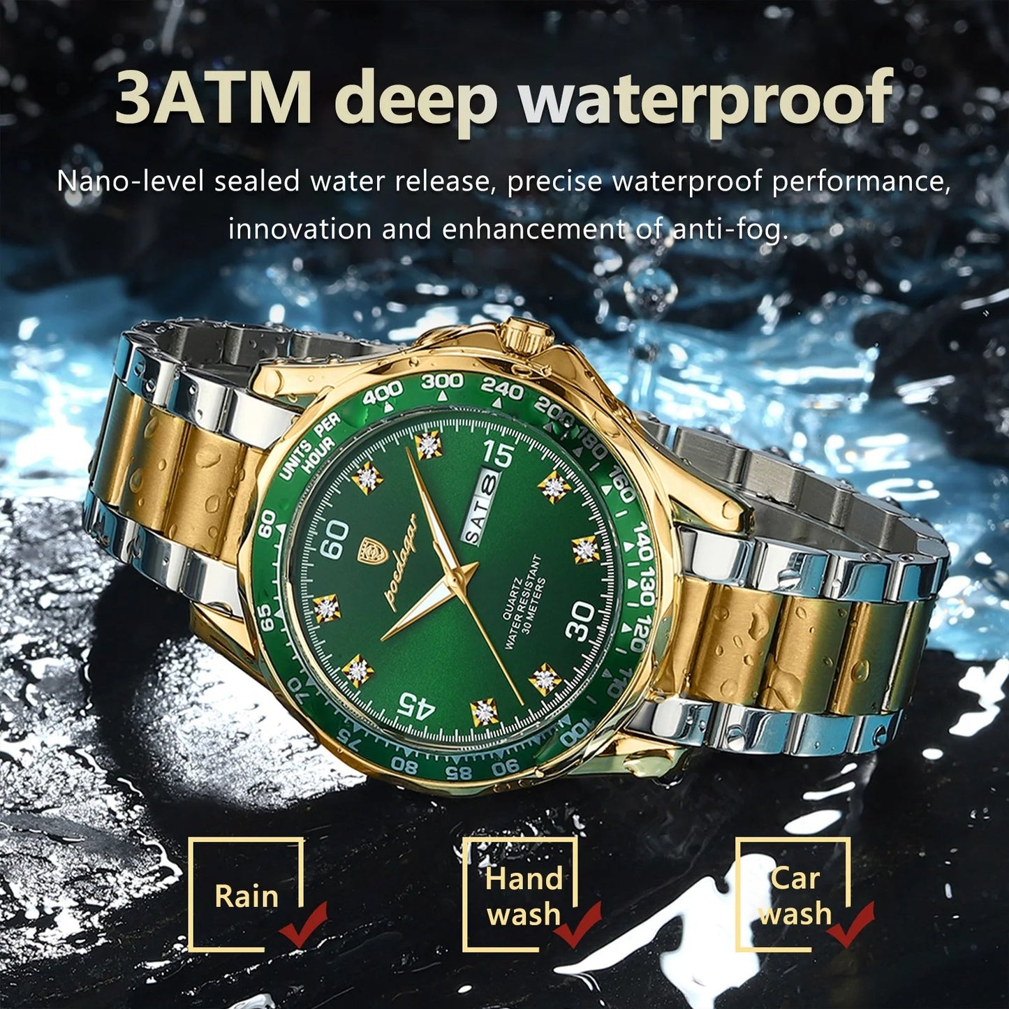 Men's Luxury Stainless Steel Chronograph Watch
