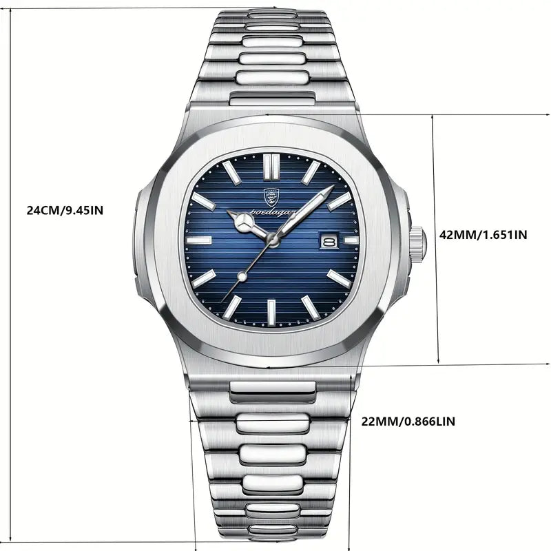 POEDAGAR Stainless Steel men Watch