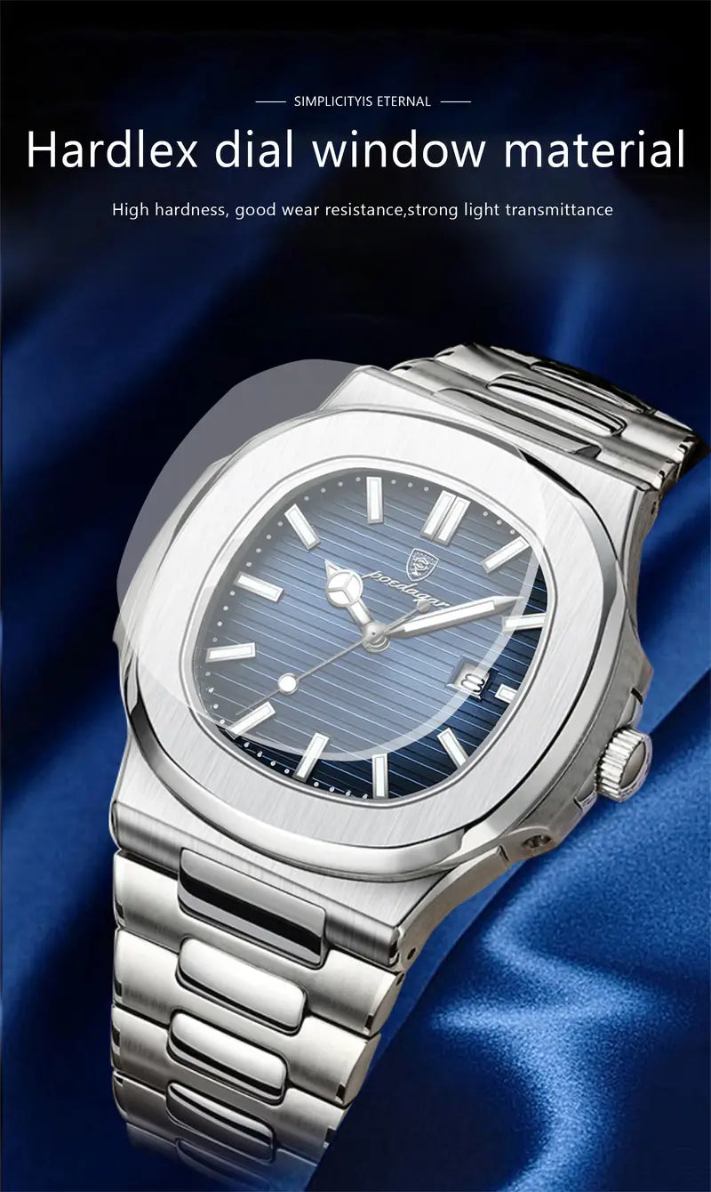 POEDAGAR Stainless Steel men Watch