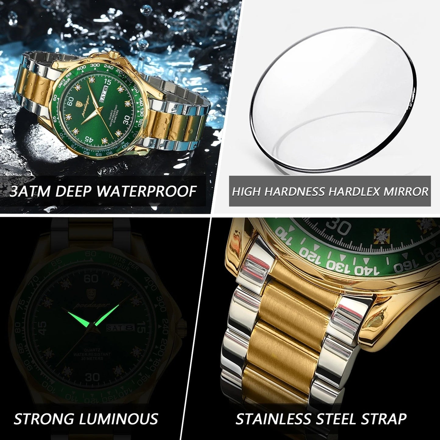 Men's Luxury Stainless Steel Chronograph Watch