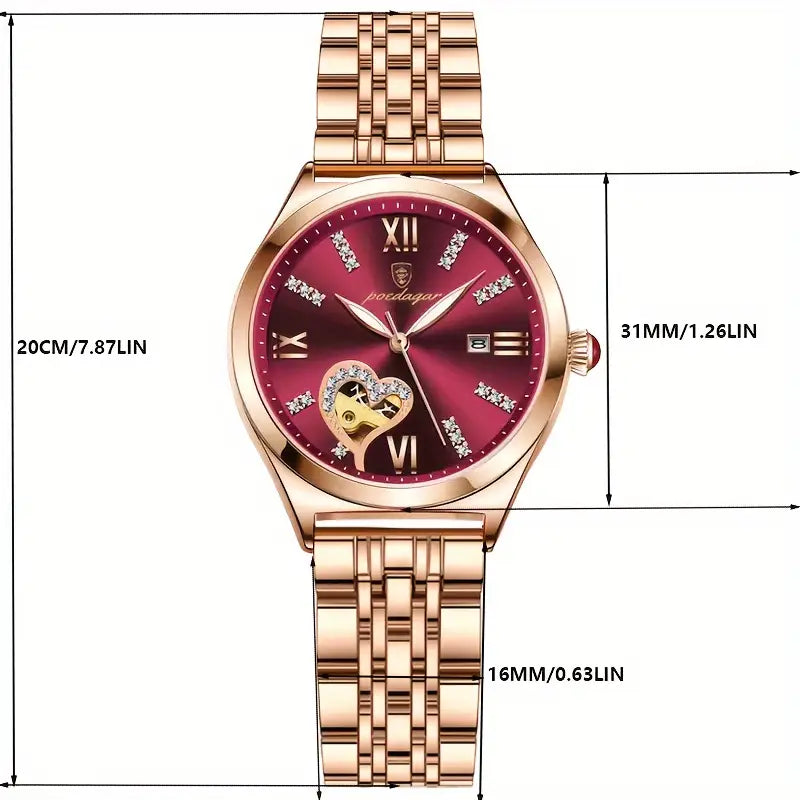 POEDAGAR Women’s Stainless Steel Elegant Watch