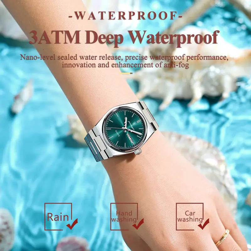 POEDAGAR Women Luxury Stainless Steel Watch