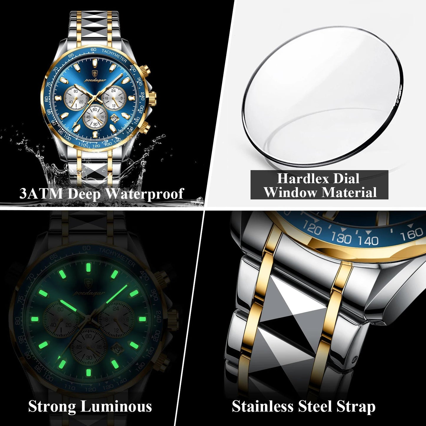 POEDAGAR Men's Casual Quartz Wristwatch
