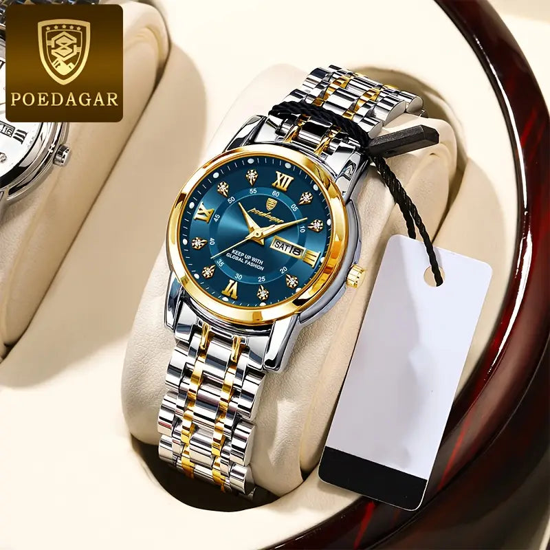 POEDAGAR Women's Luxury Stainless Steel Watch