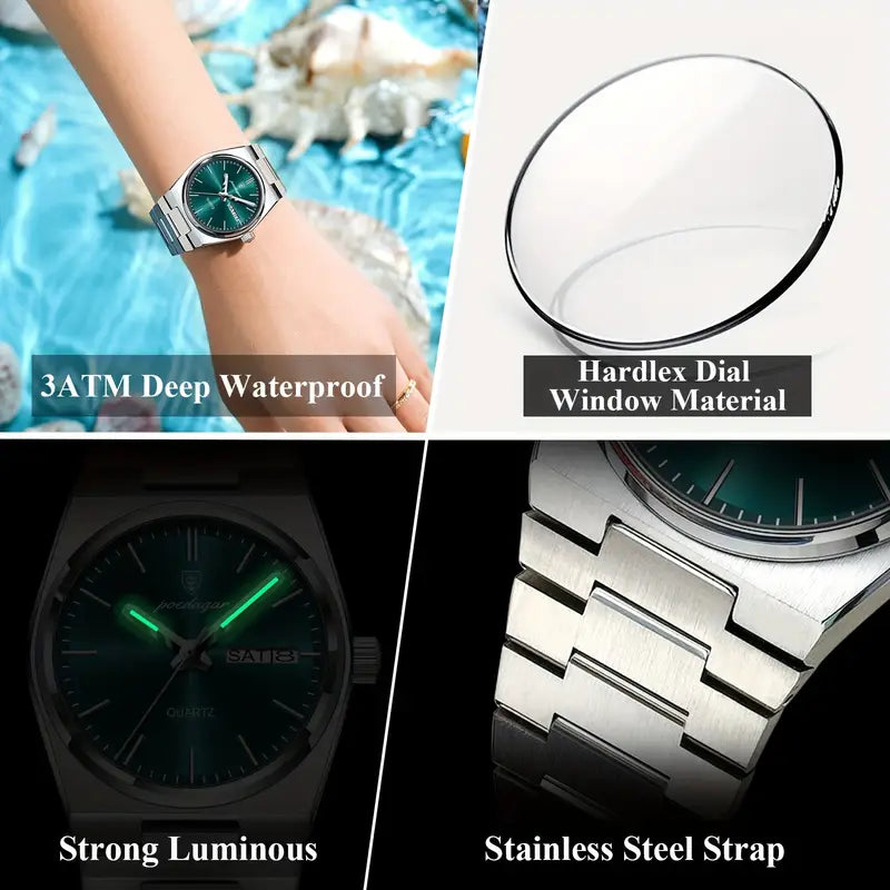 POEDAGAR Women Luxury Stainless Steel Watch