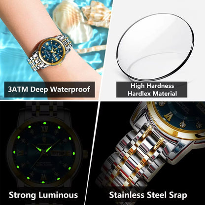 POEDAGAR  Women's Luxury Stainless Steel Watch