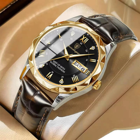 Men's Leather Band Luxury Watch