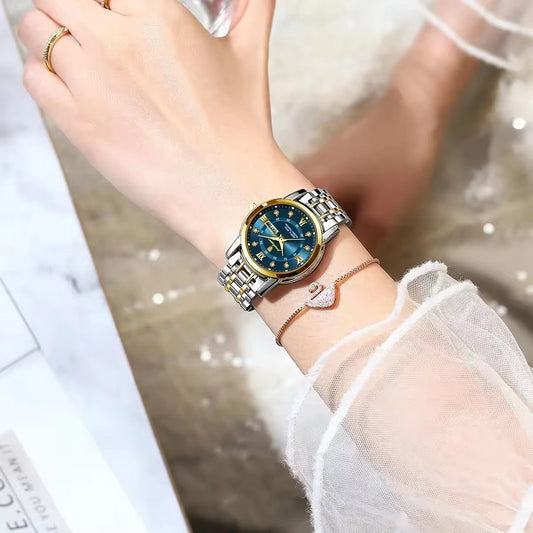 POEDAGAR  Women's Luxury Stainless Steel Watch