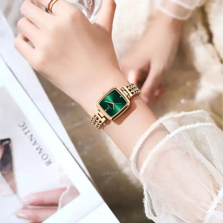 POEDAGAR Square Dial Women's Quartz Watch