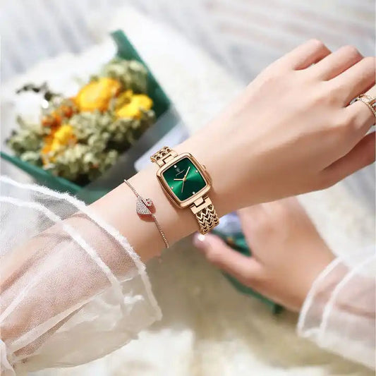 POEDAGAR Square Dial Women's Quartz Watch