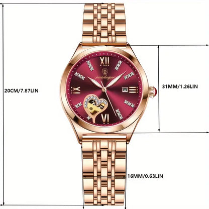 POEDAGAR Women’s Stainless Steel Elegant Watch