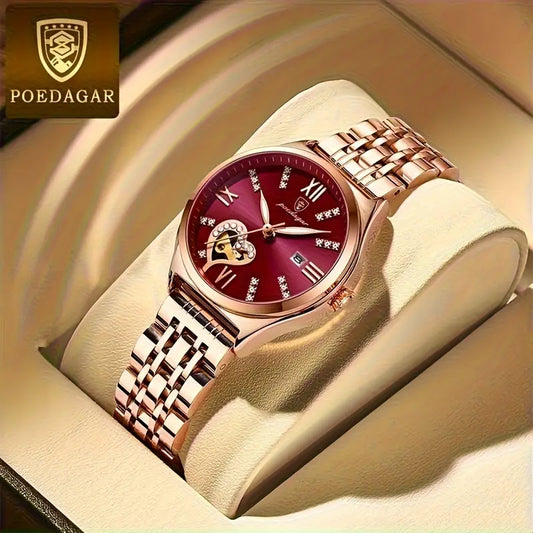 POEDAGAR Women’s Stainless Steel Elegant Watch