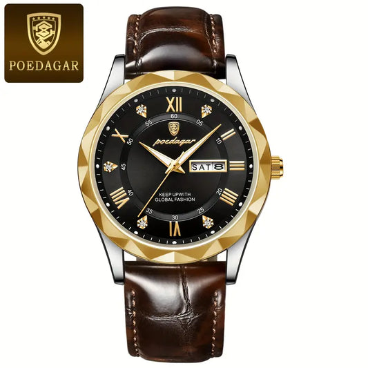 Men's Leather Band Luxury Watch